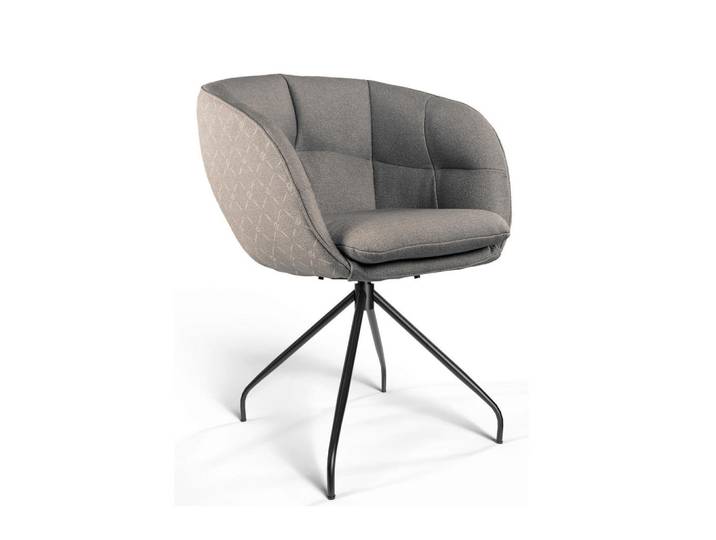 Dieter Knoll Armlehnstuhl, Graubraun, Rundrohr, A-Form, 62x81x63 cm, Sitzfläche 360° drehbar, Gestellauswahl, automatische Rückholfunktion, ergonomische Rückenlehne, Stoff-/Lederauswahl, Esszimmer, Stühle, Esszimmerstühle, Armlehnenstühle