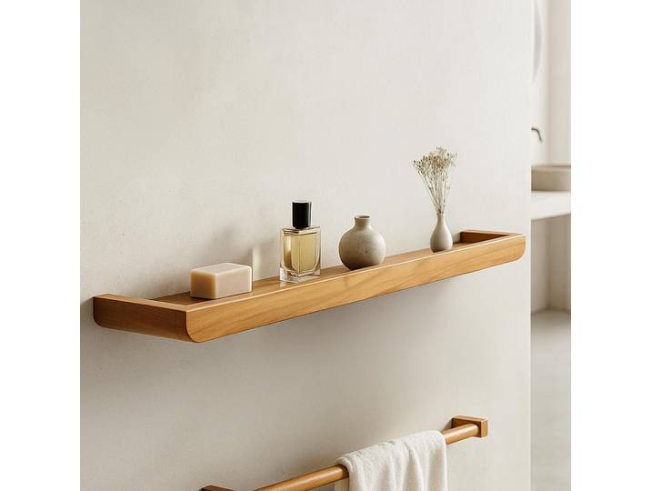 Etagère murale en bois de teck massif 120 cm