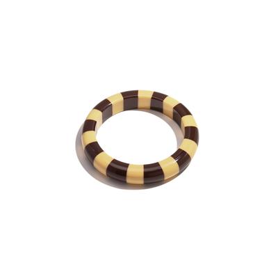 Armreif ADELIA´S "Armband Armreif aus Resin in Armreifform mit Streifenmuster", braun (gelb), Armbänder, Damen, Kunstharz, Armreif, modisch mit kontrastierenden Streifen
