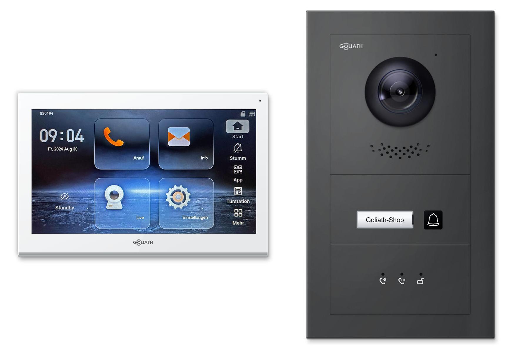 Goliath Premium IP GL-IPH100A Video-Türsprechanlage, 1 Familie, 1× 10 Zoll Weiß, Anthrazit, Unterputz
