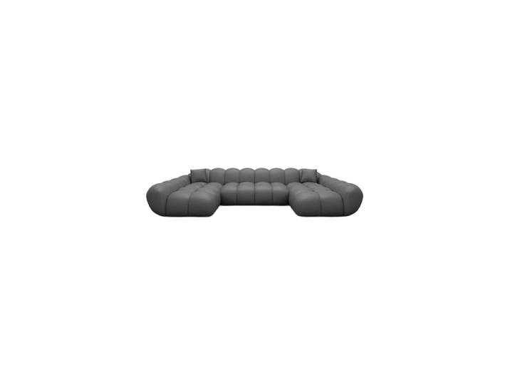 6-Sitzer Design Echtleder Panorama-Sofa „Levante Studio“ Echtleder Dark Grey BLOOMINGLOFT Collection