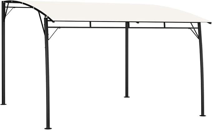 Pergola 3x3x2,55 m Cremeweiß, Garten-Sonnenschutz, Pavillon Mit Festem Dach, Gartenpavillon, Gazebo Shade, Partyzelt, Pergola Sonnenschutz Überdachung, Carport
