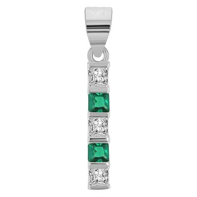 Kettenanhänger AKZENT "Ragna" aus 925 Sterlingsilber, rhodiniert, langlebig", grün, Schmuckanhänger, Damen, Silber 925 (Sterlingsilber), Kettenanhänger