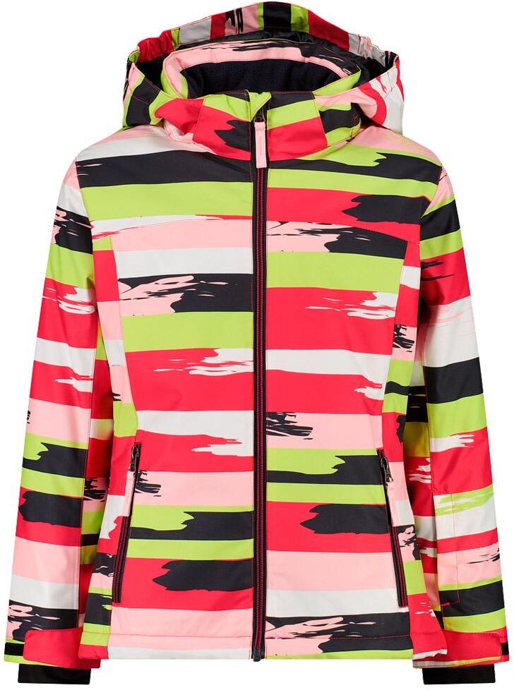 CMP  - Kid Girl Jacket Snaps Hood Bianco Carminio Apple - 140 - Blouson Ski