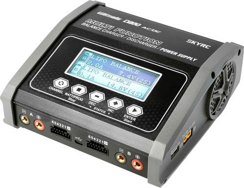 SKYRC D260 Modellbau-Ladegerät 14A Blei, LiFePO, LiHV, LiIon, LiPo, NiCd, NiMH Grafische Anzeige, Schnellladefunktion