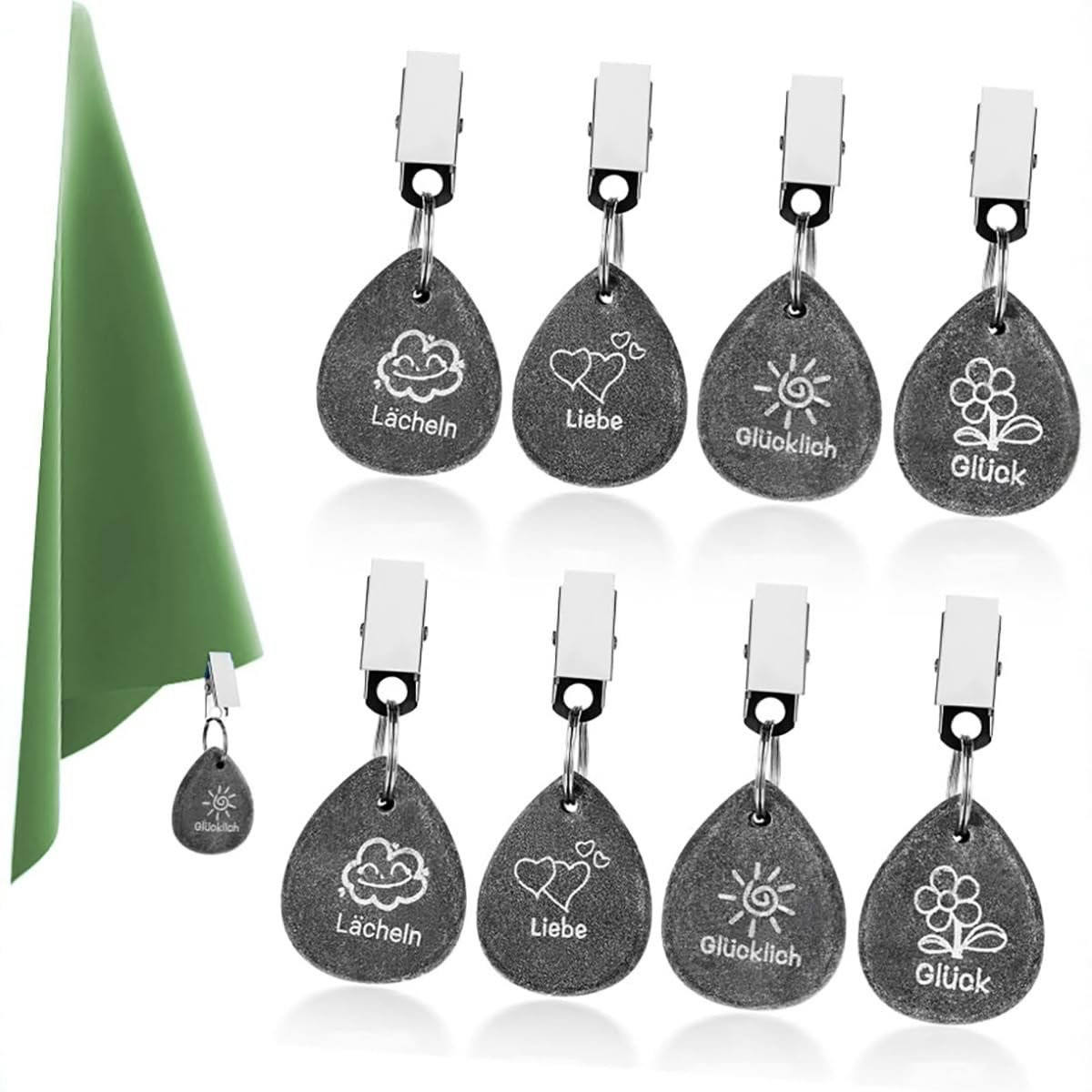 Dailygoods Tafelkleedgewichten 8 Stuks - Marmeren Design Tafelkleedclips voor Binnen en Buiten