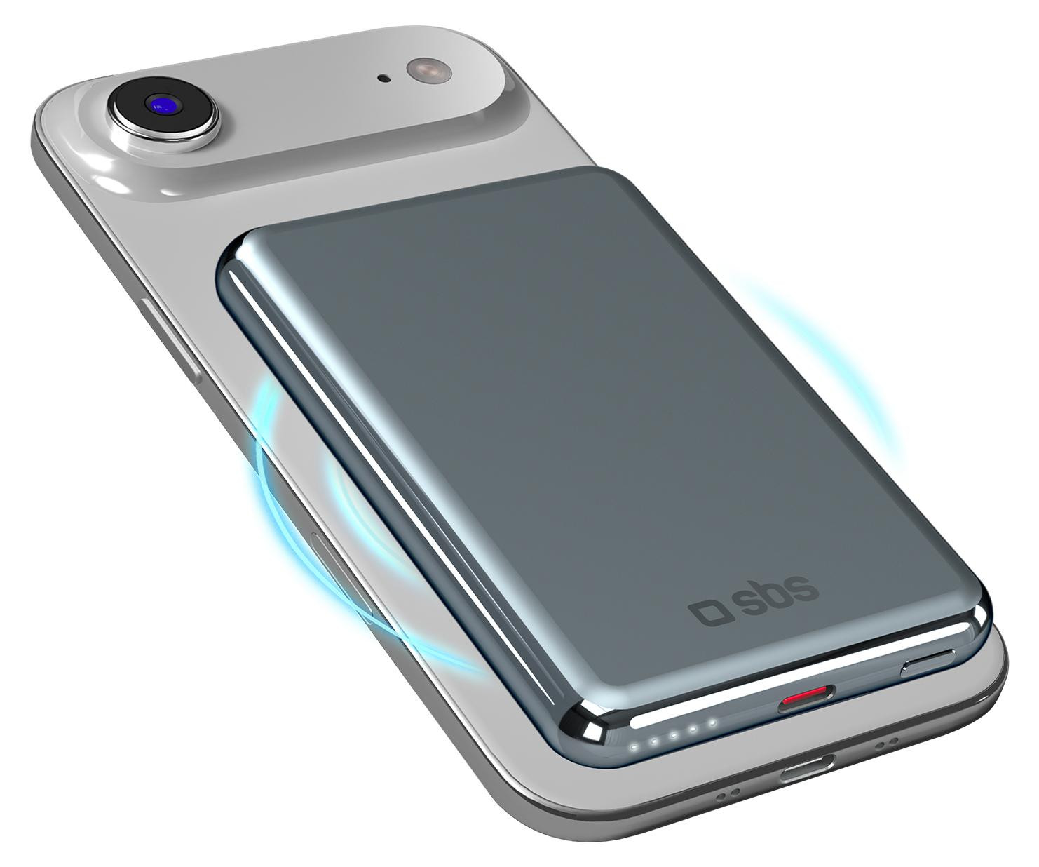 SBS 5000mAh 20W PD draadloze magnetische powerbank met aluminium behuizing