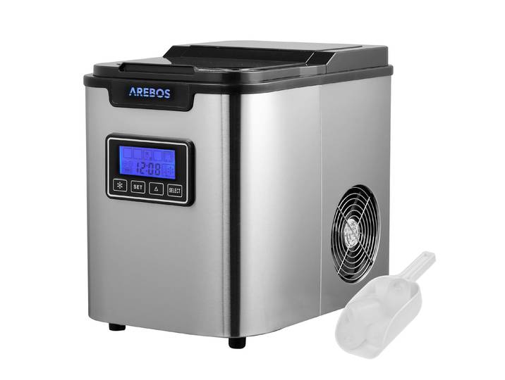 Arebos Eiswürfelmaschine Ice Cube Maker, 12 kg / 24 h, 10-15 Minuten Produktionszeit
