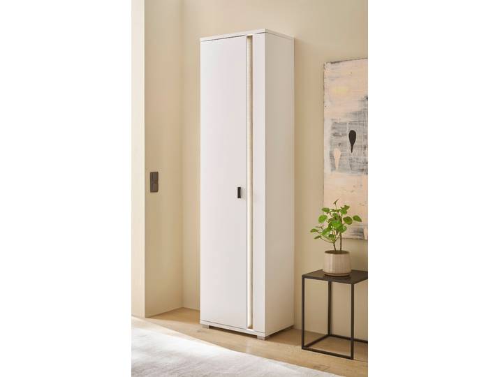 Mehrzweckschrank HOME AFFAIRE LONG ISLAND , weiss (weiß, eiche), B:55cm H:200cm T:35cm, Holzwerkstoff, Schränke, Mehrzweckschrank, in moderner Trendfarbe,inklusive senkrechter Beleuchtung,Breite 55 cm