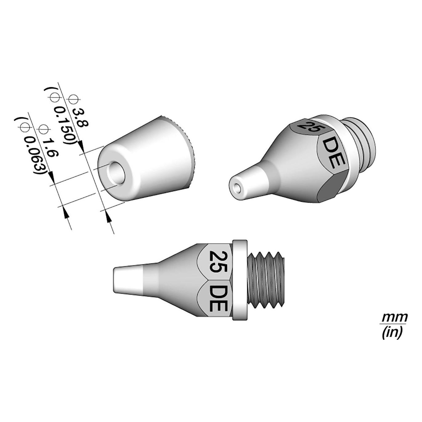 JBC Entlötspitze für 3040000 / 75 W, CLASSIC-Serie, 25DE (Lötspitze) (320800)
