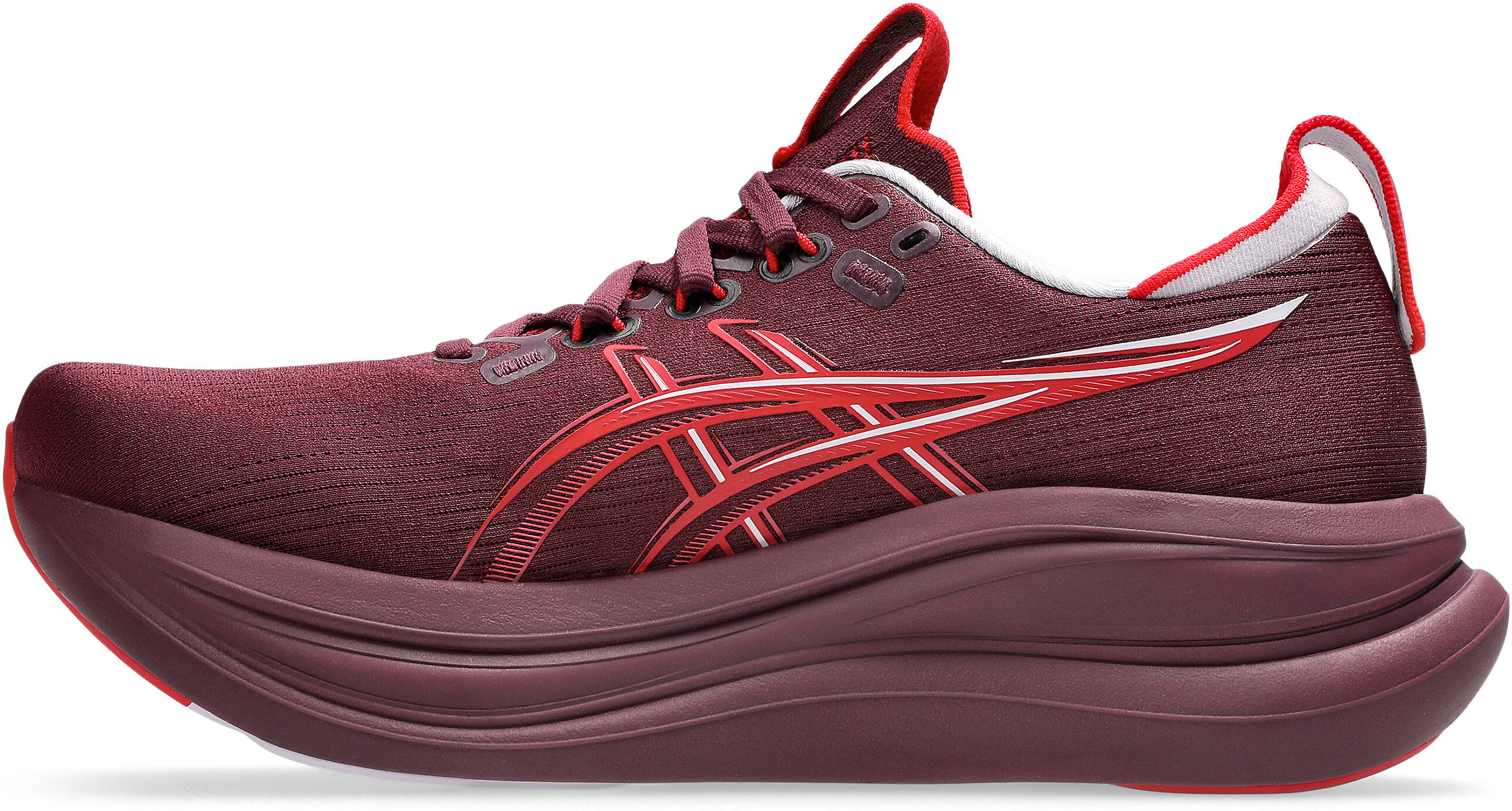 Asics "GEL-NIMBUS 28" für Erwachsene, mit leicht profiliertem Laufsohlenprofil beniimo lila, speed rot 43,5
