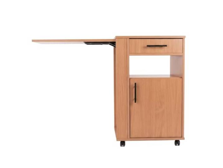 KESSLER PRO Nachttisch-Tisch Mit Schublade, Rollen, Ergonomisch Buche Spanplatte, Pflegebedarf Krankenhäuser, Seniorenheime, Mobilität, Stauraum, abschließbar, Pflegeleicht, Reha, Pflegezimmer