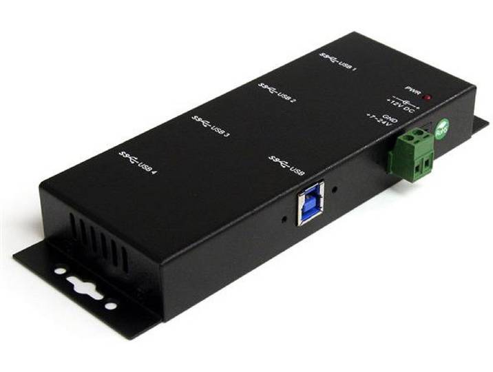 Hub Startech 4 Puertos Usb 3.0 Montaje Industrial Black