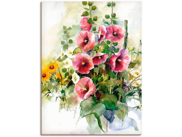 Wandbild ARTLAND Blumen Zusammenstellung I , pink (farbe bild(er): pink), B:45cm H:60cm, Bilder, Wandbild, als Leinwandbild, Poster in verschied. Grössen