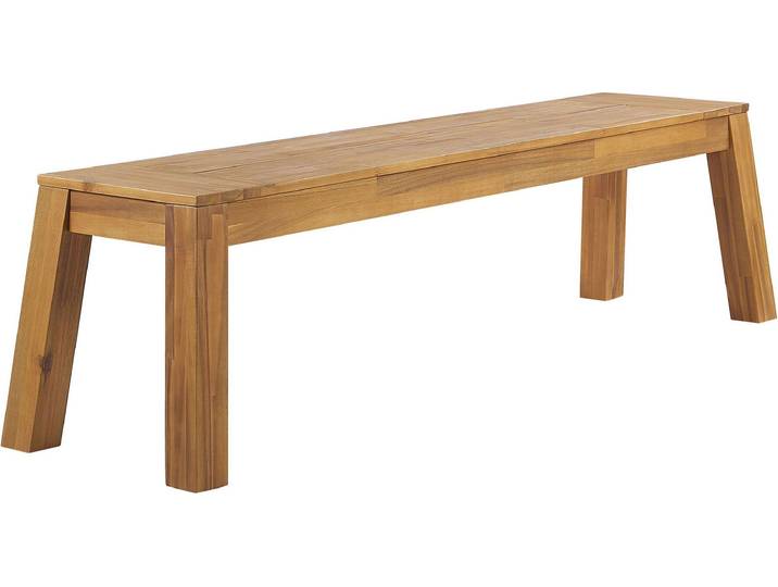 BELIANI Gartenbank Hellbraun Akazienholz 160 cm rechteckig rustikaler Stil Terrasse Balkon Indoor Outdoor Möbel