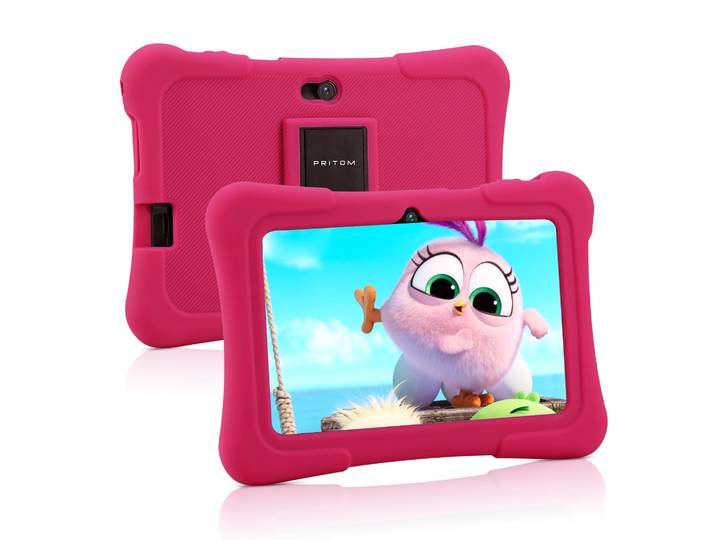 Tablette pour enfants PRITOM 7 pouces, processeur quadricœur, Android 13, 32 Go, Wi-Fi, Bluetooth, logiciels éducatifs installés