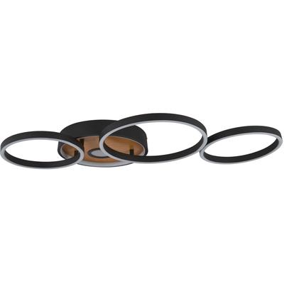 SEARCHLIGHT LED Deckenleuchte "Deckenleuchte Curio, 1-flammig", schwarz (schwarz und braun), 1, H: 8cm, 1 Stk., Leuchten, Echtholz, LED Deckenleuchte