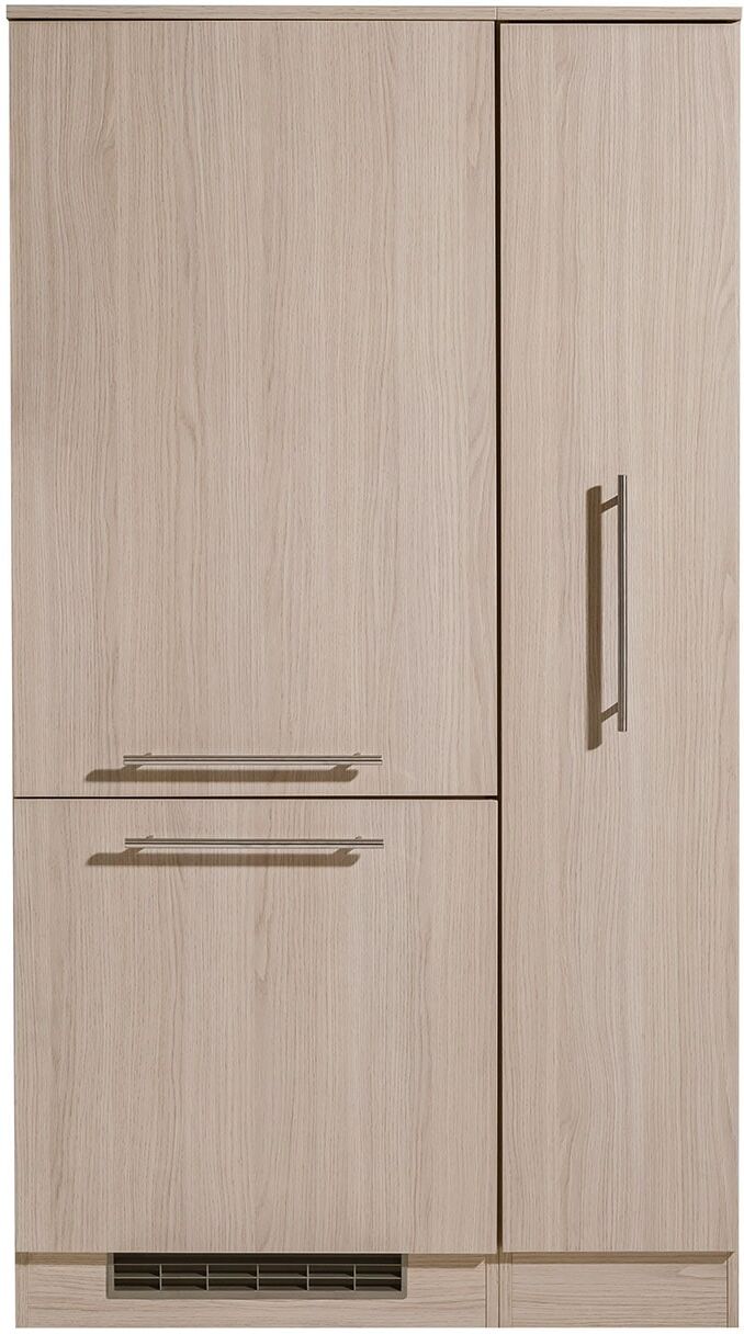 Küche WIHO KÜCHEN "Filo", beige (küche: natur, korpus: vicenza eiche hell), B:90cm T:60cm, Komplettküchen-Sets, Küche, wahlweise mit E-Geräten, Breite 90 cm küche: natur, korpus: vicenza eiche hell B/H/T: 90cm x 60cm, ohne E-Geräte