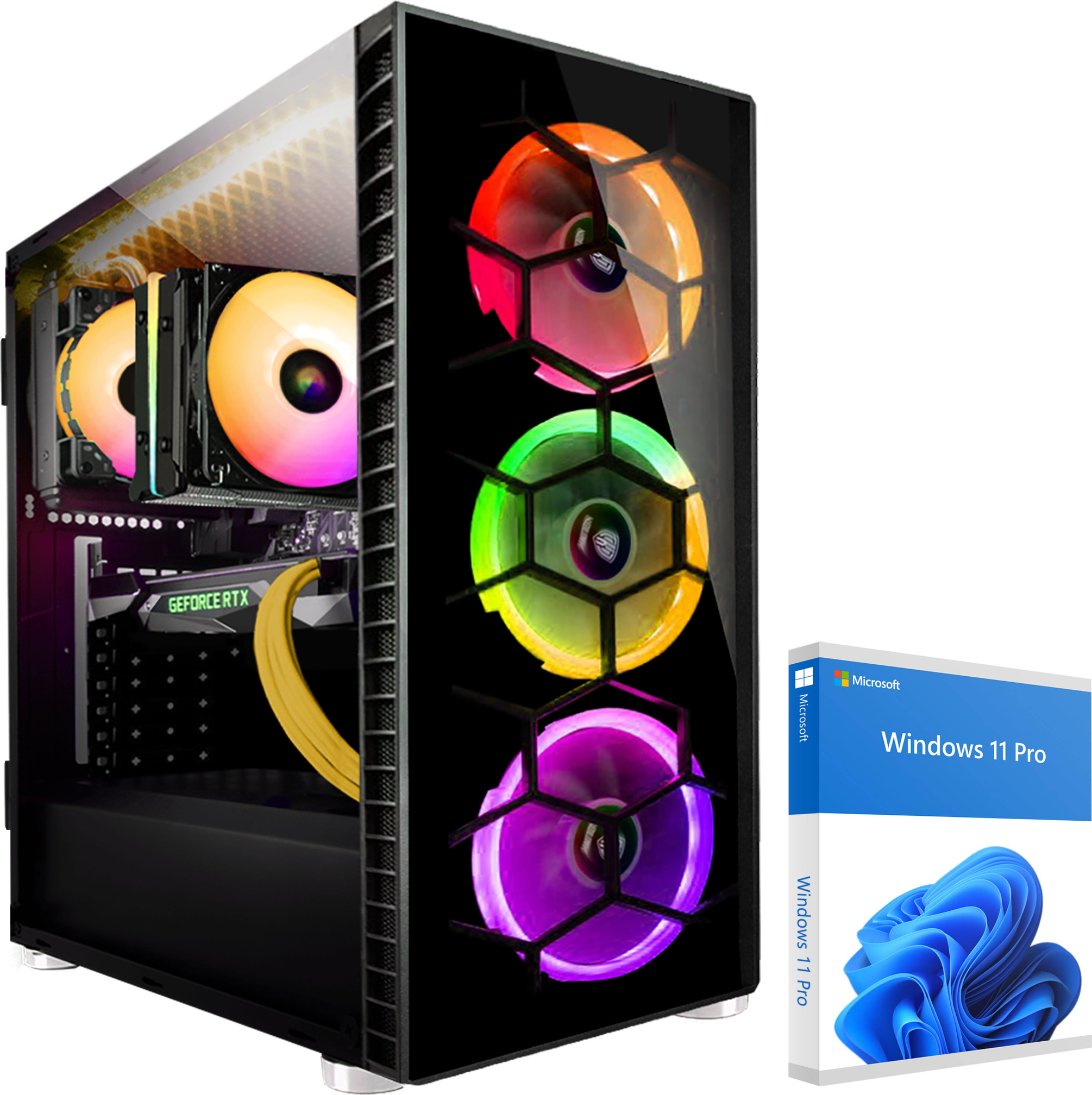 KRAFTPC High End Gaming-PC AMD Ryzen7 8700F - GeForce RTX5070 12GB - 1TB M.2 NVMe SSD - 32GB DDR5 - Win11 - WLAN - Gamer PC Desktop PC Gaming Computer
