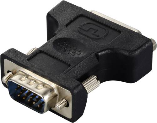 Renkforce RF-6667626 DVI / VGA Adapter [1x DVI-Buchse 24+5pol. - 1x VGA-Stecker] Schwarz schraubbar