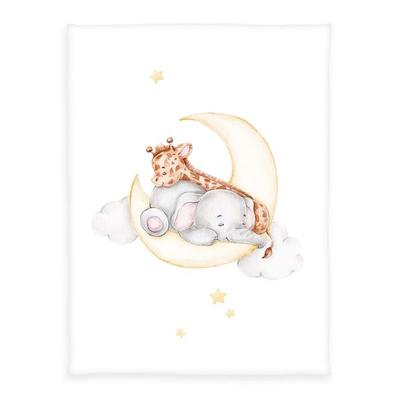 Klaus Hering 1440248014 - babybest® Microfaserflausch-Decke, Sleeping on the moon, 75x100 cm