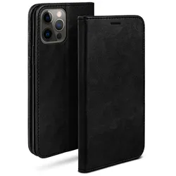 moex Casual Case iPhone 12 Pro Hülle klappbar Leder Optik