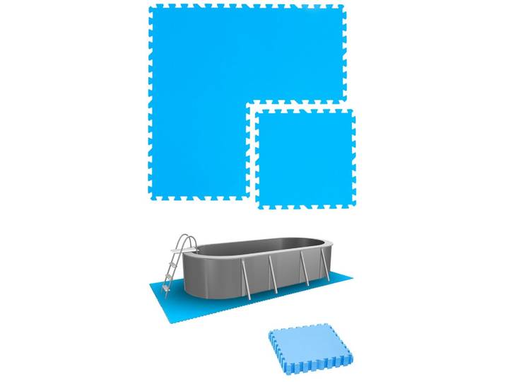 POOLMATTEN 1,9m² 8 EVA Matten 50 cm Blau