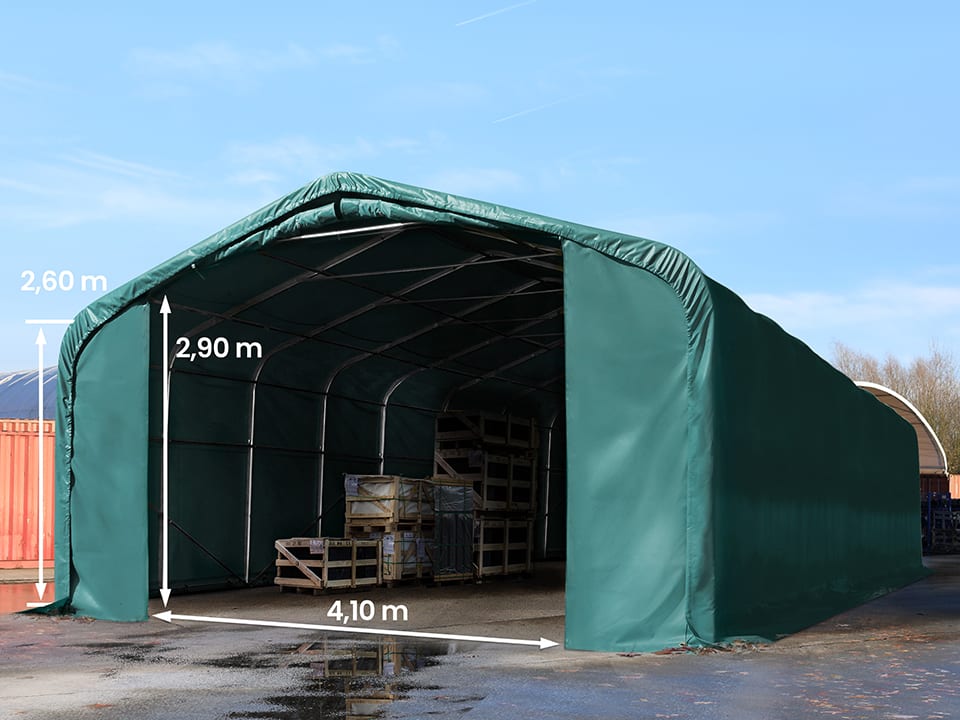 TOOLPORT 6x12m Zelthalle, PVC-Plane, dunkelgrün, ohne Statik - (49510)