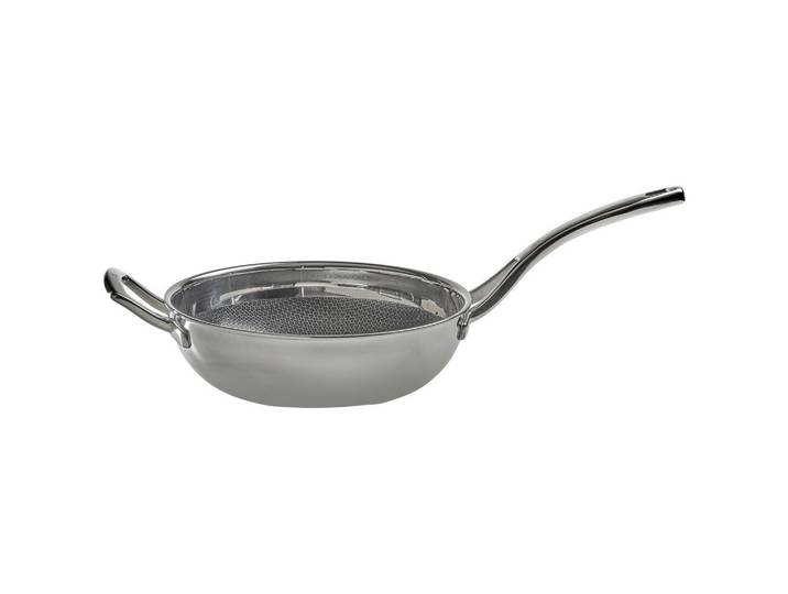 WMF Wokpfanne Profi Resist, Schwarz, Silberfarben, Metall, rund, ergonomischer Griff, TransTherm®-Allherdboden, Kochgeschirr, Pfannen, Woks