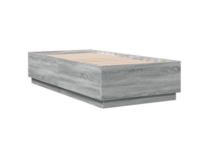 KTHLBRH Bettgestell Grau Sonoma 90 x 190 cm, mehrschichtiges Holz Lattenrost aus Sperrholz, modernes Design, Montage erforderlich, Matratze nicht im Lieferumfang enthalten