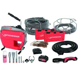 ROTHENBERGER R600 VarioClean + Akku + Ladegerät + Spirale/Werkzeug-Set DuraFlex (16mm +22mm) - 1000003346