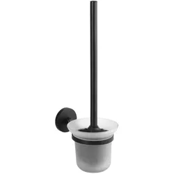 Brillantbad BOX WC-Bürstengarnitur Zink Milchglas Schwarz 150x113x385 mm für Bad & WC >> zum Bohren