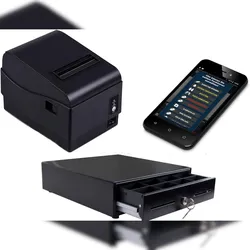 Handy MINI-Kasse für Einzelhandel: 5" Kassenterminal, Bondrucker, Kassenlade