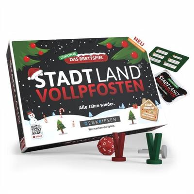 DENKRIESEN DEN20981 - STADT LAND VOLLPFOSTEN, Das Brettspiel Christmas Edition, inkl. Classic Erweiterung