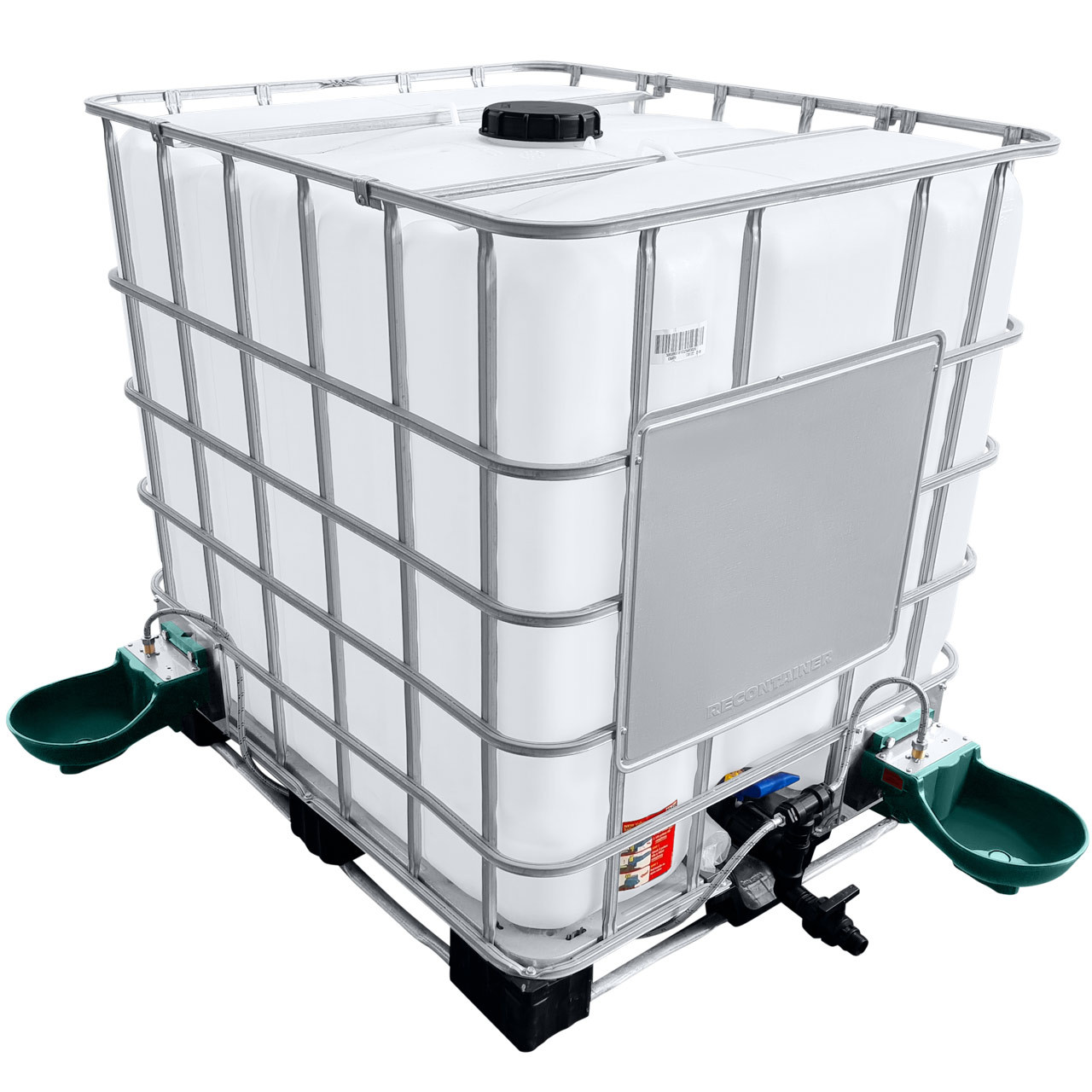 REKUBIK 1000 l IBC Weidetränke DUO mit 2 Tränkebecken