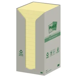 Post-it Super Sticky Recycling 16er-Pack Haftnotizblock »Recycling Notes« 7,6 x 7,6 cm gelb
