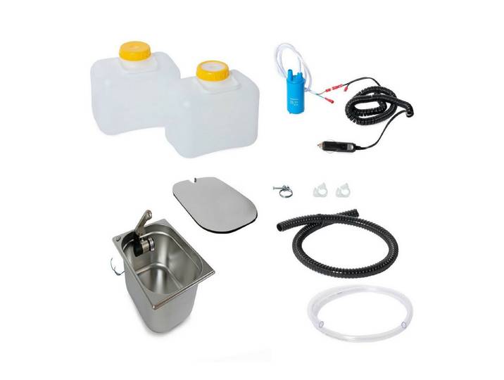 ad-ideen Waschbecken 12V Camping Spüle Bausatz+Abdeckung Mercedes Sprinter 10L