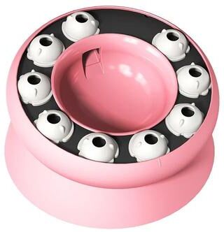 Uplift Picks Interactive Slow Feed Puzzle Cat Bowl Multifunctional Treat Dispenser Toy pink