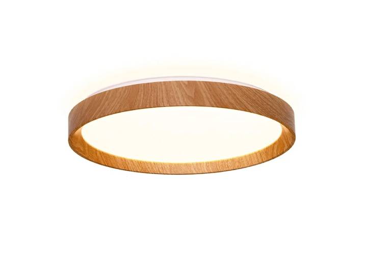 Plafonnier LED 40W effet bois métal Ø48 cm