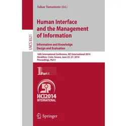 Human Interface and the Management of Information. Information and Knowledge Design and Evaluation, Fachbücher