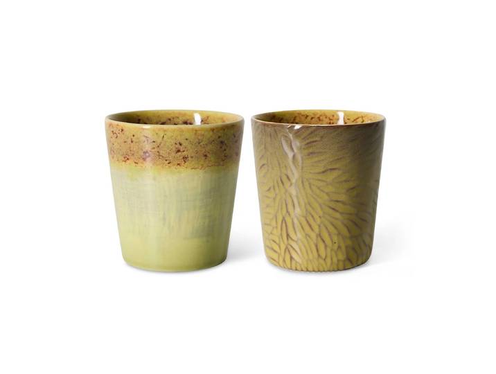 HKliving - 70's Van Gogh Kaffeebecher, 230 ml, sunflowers (2er-Set)