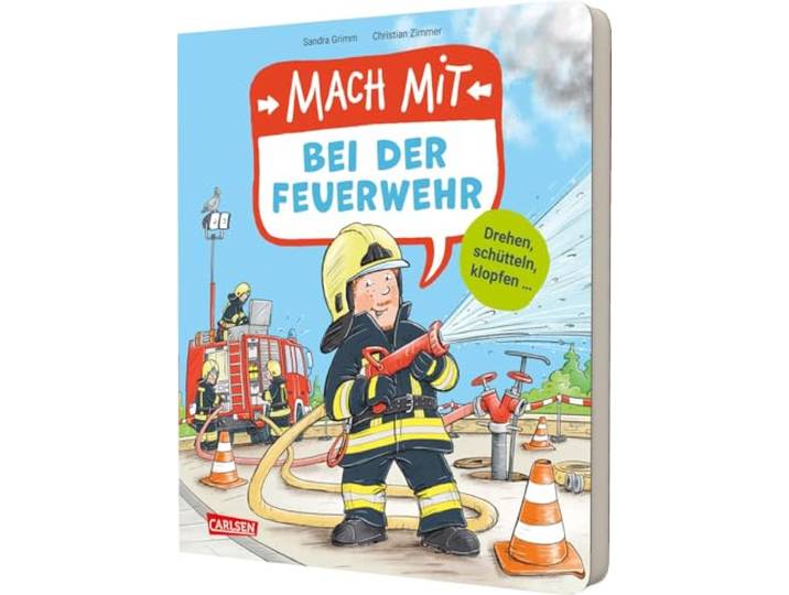 Mach mit - Bei der Feuerwehr: Ein interaktives Feuerwehr-Mitmachbuch für Kinder ab 3 Jahren