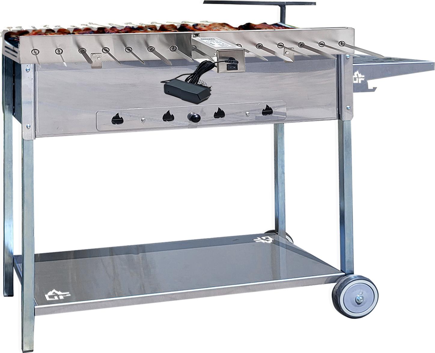 Mangal Batyr Deluxe mit Spießdreher 80 cm für 15 Spieße Edelstahlmotor