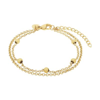 Armband TOM TAILOR "Schmuck Geschenk Edelstahl Kugeln", gold (gelbgoldfarben), Armbänder, Damen, 20cm, Edelstahl, Armband