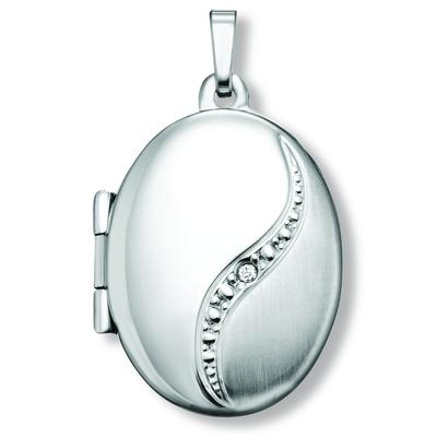 Medallionanhänger ONE ELEMENT "Zirkonia Medaillon Medaillon aus 925 Silber", silber, Schmuckanhänger, Damen, Silber 925 (Sterlingsilber), Persönlicher Akzent – schlicht, modern, aussagekräftig