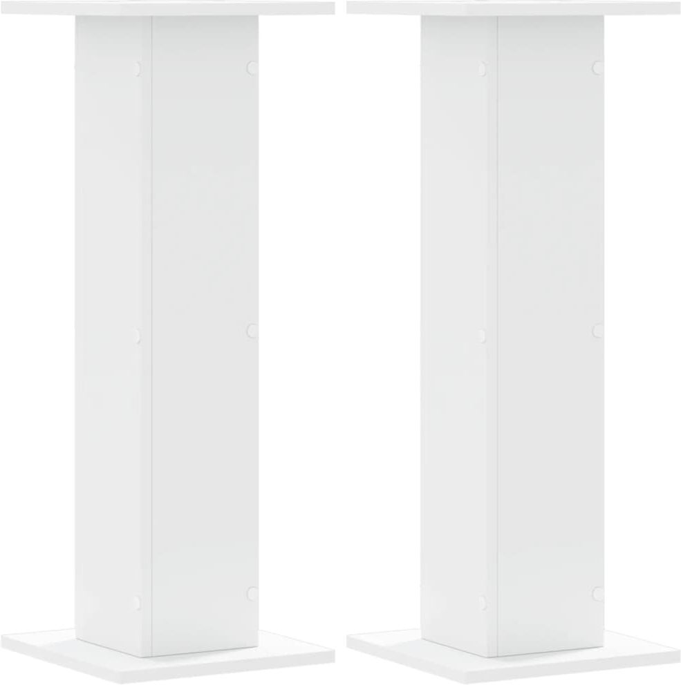 vidaXL Supports de haut-parleurs 2 pcs blanc bois d'ingénierie