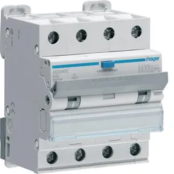 Hager AEX440C Fehlerstrom-Leitungsschutzschalter 4P 10kA B-40A 100mA A Typ