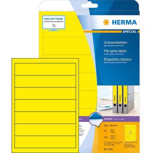 Herma Rückenschilder 5091 Special, gelb, 38 x 192mm, selbstklebend, 140 Stück