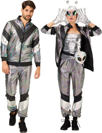 Trainingsanzug "80er-Holo" unisex, silber