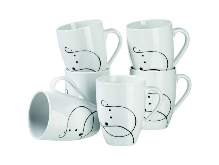 MÄSER Kaffeebecher-Set Chanson 6tlg. - Farbe: weiss - Material: Porzellan - 711